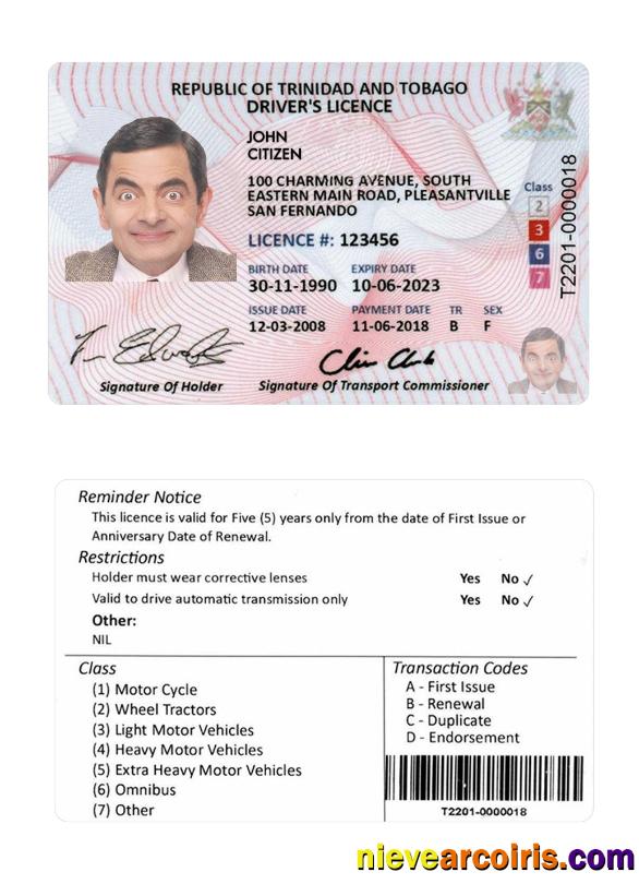 Trinidad and Tobago driving license